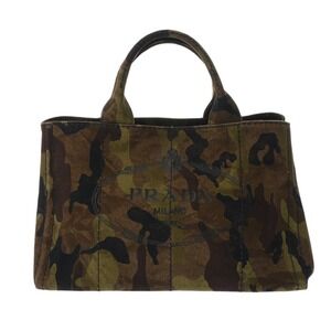 Prada Canapa Tote Camouflage Canvas Handbag